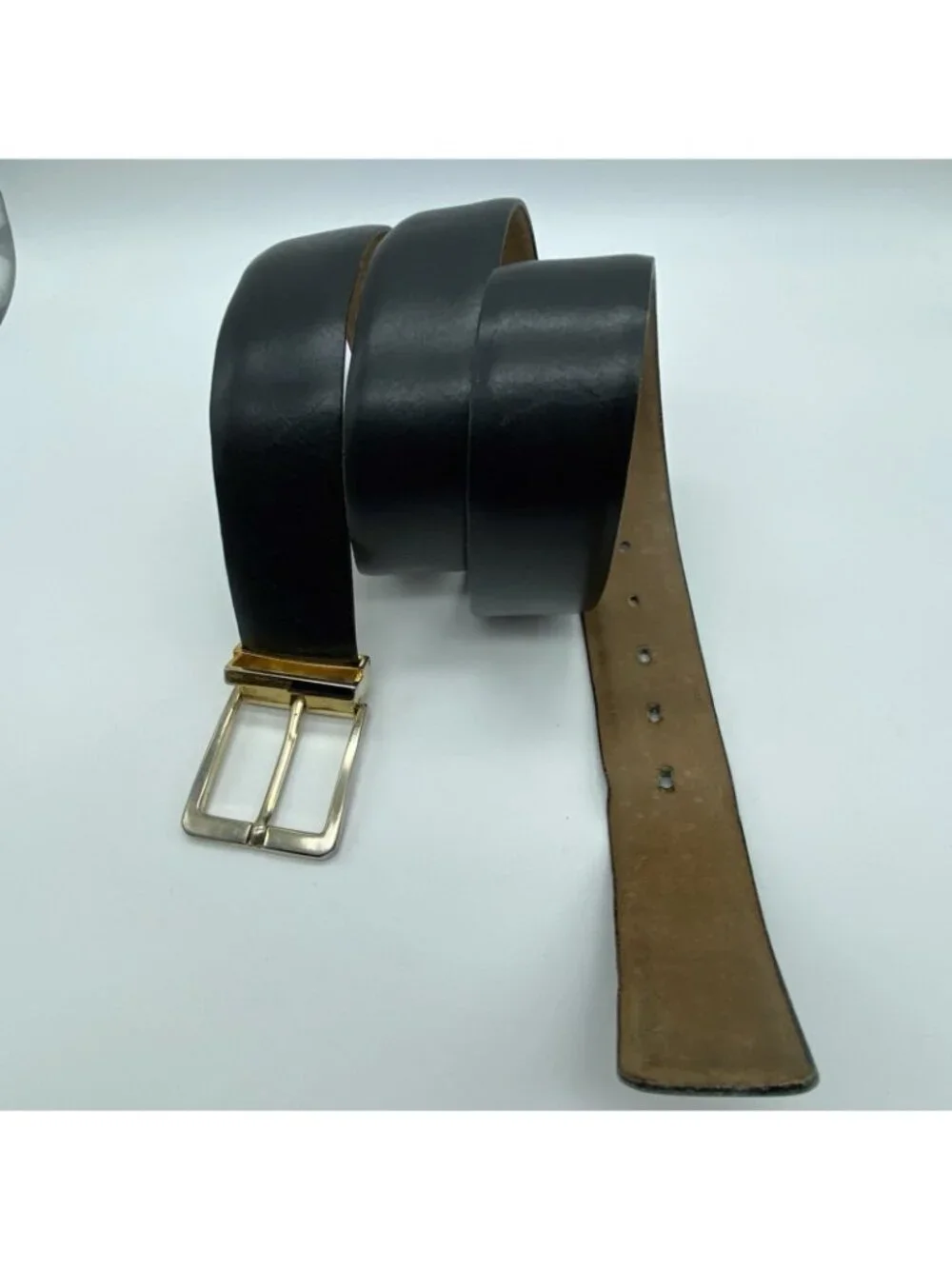 Buxton Bridlehide Leather Belt Black Size 38 USA Made Style 4005 1 3/8